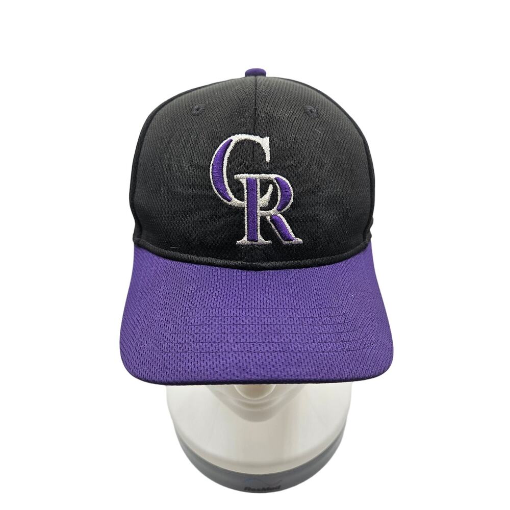 MLB Colorado Rockies Youth Baseball Cap Adjustable Black‎ Purple Logo OC Sports